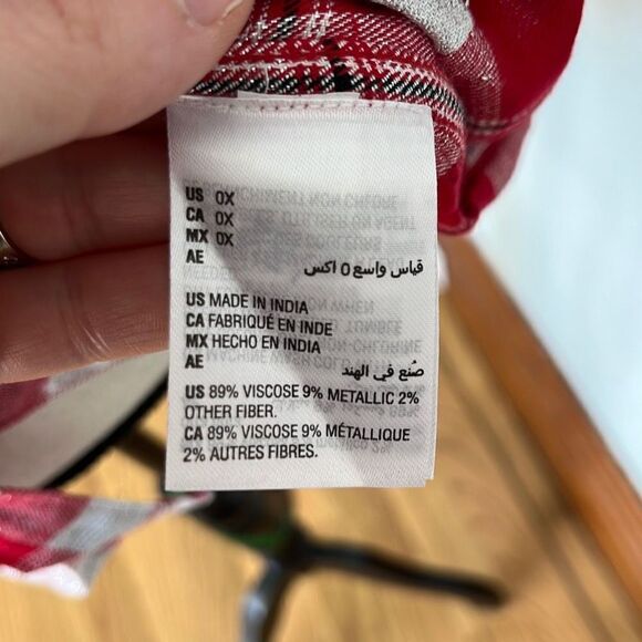 Style & Co Womens Shirt Button Down Long Sleeve Checkered Red Size 0X NWT - Picture 9 of 10